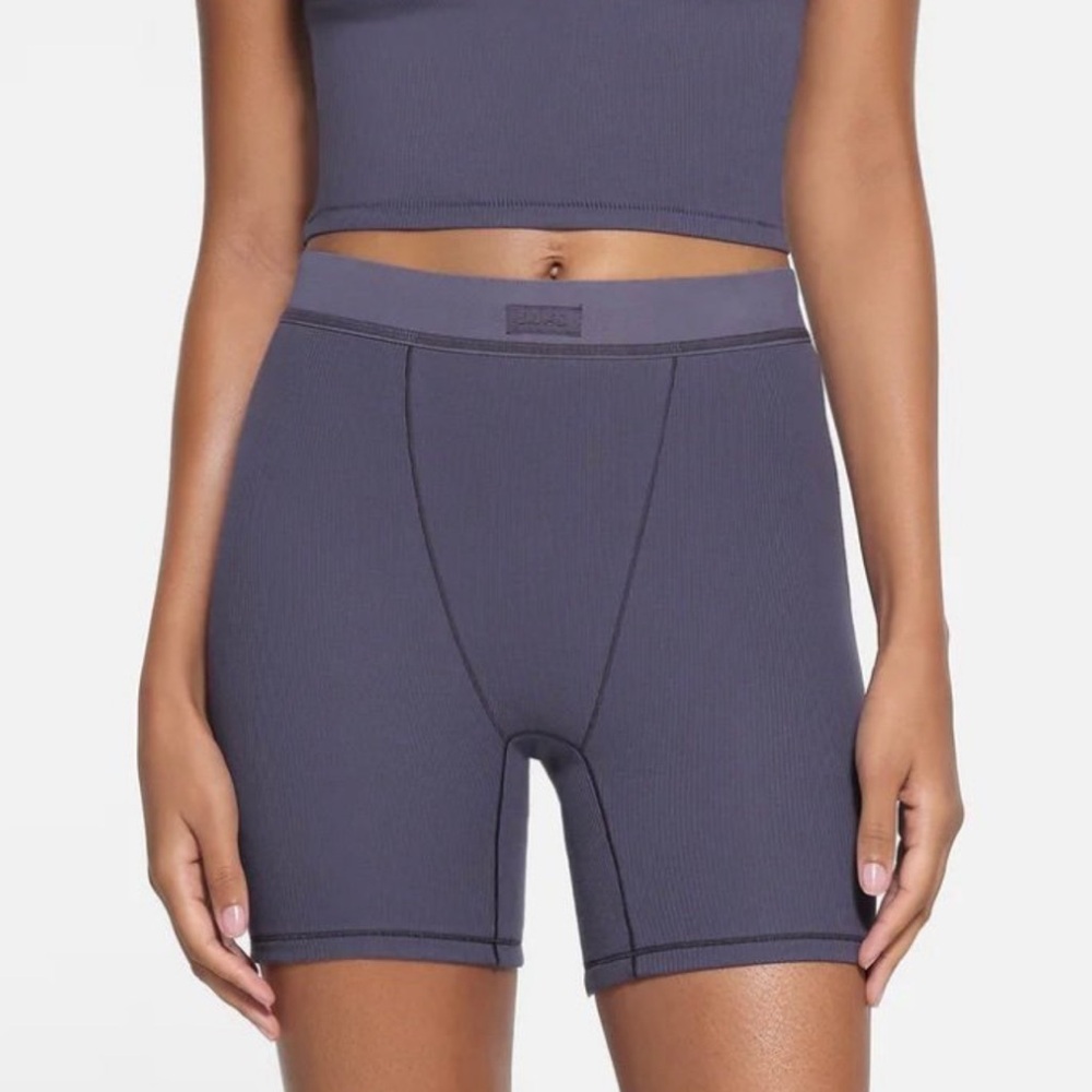Skims cotton rib boxer sleet